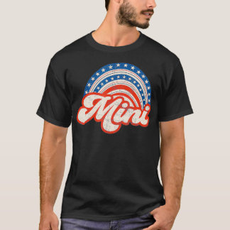 T-shirt Mama Mini 4 juillet USA Drapeau Rainbow Maman Fill