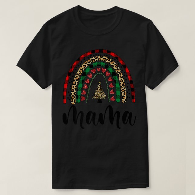 T-shirt Mama Mini Boho Noël Arc-en-ciel Mère Fille M (Design devant)