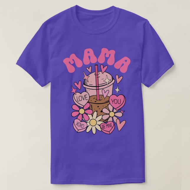 T-shirt Mama Mini Super Valentines Jour Maman Fille Fils M (Design devant)