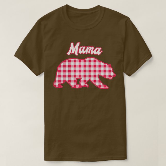 T-shirt Mama Oear Red En vichy Plaid (Design devant)