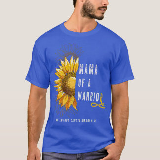 T-shirt Mama of a Warrior Chilhood Cancer, Ruban Oncolog