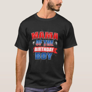 T-shirt Mama of the Birthday Boy Costume Spider Web Birthd