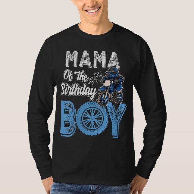 T-shirt Mama of the Birthday Boy Dirt Bike B-day motocross (Devant)