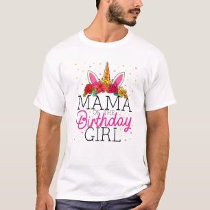 T-shirt Mama Of The Birthday Girl Mother Unicorn Birthday