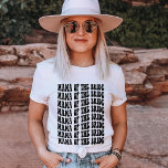 T-shirt Mama of the Bride Black Matching Bridal Party<br><div class="desc">Looking for a unique and personalized gift for the mother of the bride? Look no further than our black Mama of the Bride personalized matching bridal party t-shirt! This shirt is perfect for any bachelorette party. Not only is this shirt stylish and comfortable, but it also features fun and trendy...</div>