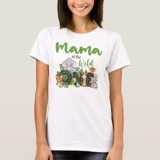 T-shirt Mama of the Wild One Jungle Safari Animals match