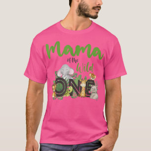 T-shirt Mama of the Wild One Zoo Anniversaire Safari Jungl