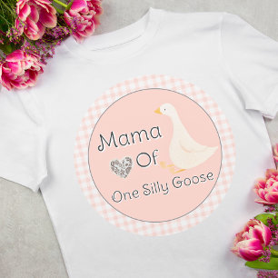T-shirt Mama One Silly Goose Rose En vichy fête d'annivers