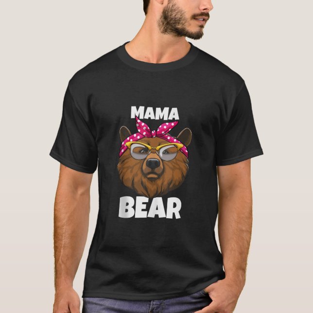 T-shirt Mama Ours Animal Femmes Nature Amusante Bandana Gl (Devant)