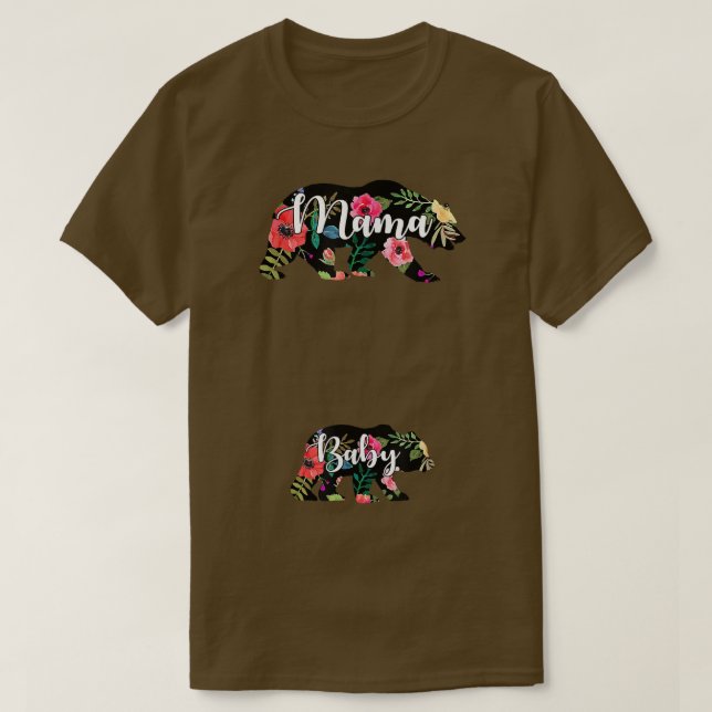T-shirt Mama Ours Bébé Ours Grossesse Grossesse Mère Mère  (Design devant)