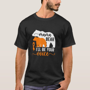 T-shirt Mama Ours Leukemia Maman D'Une Leucémie Guerrier M