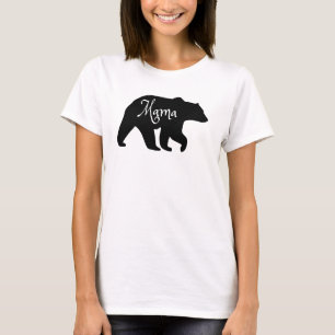 T-shirt Mama Ours noir et blanc