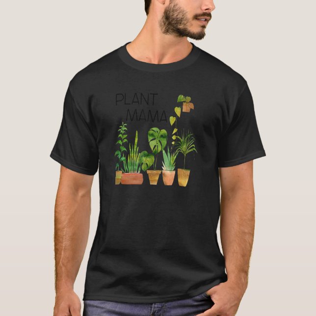 T-shirt Mama Plante Plantes de Maison en Pot Illustrées Ja (Devant)
