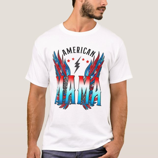 T-shirt Mama Retro Wings Retro 4e (Devant)