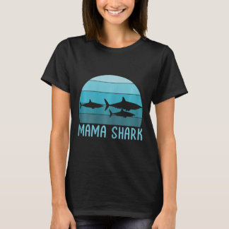 T-shirt Mama Shark Maman of 2 Mother's Day