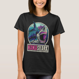 T-shirt Mama Shark Ocean Maman Animal Sea Monster Mères Da