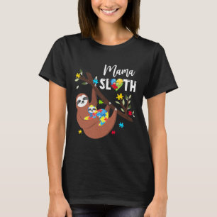T-shirt Mama Sloth Puzzle Pièce Sensibilisation sur l'auti