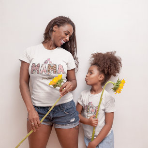 T-shirt Mama Super avec nom personnalisé Correspondance