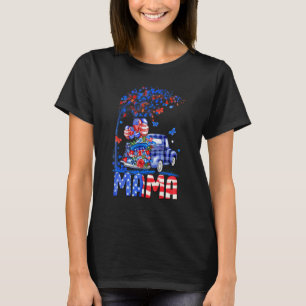 T-shirt Mama Truck American Flag Fireworks Patriotique 4e 