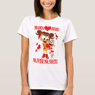 T-shirt Mama Voli Bebu (Maman aime bébé) Blanc 01