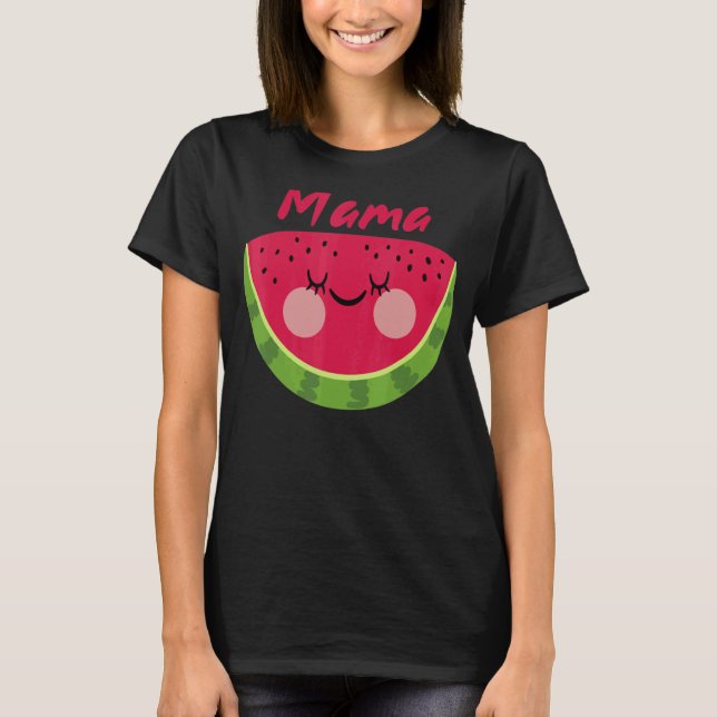 T-shirt Mama Watermelon Fruit d'été Fruit Grande fête des  (Devant)