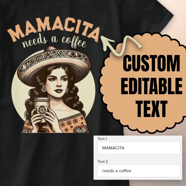 T-shirt mamacita a besoin d'un café rétro hispanique femme (Mamacita needs a coffee retro Hispanic woman cafe T-Shirt)