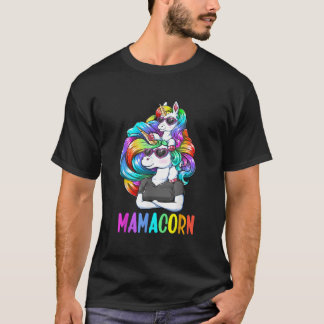 T-shirt Mamacorn Licorne Fête des Mères Arc-en-Ciel Coloré