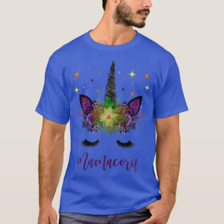 T-shirt Mamacorn Maman Unicorn Visage Maman Femmes Tombe A