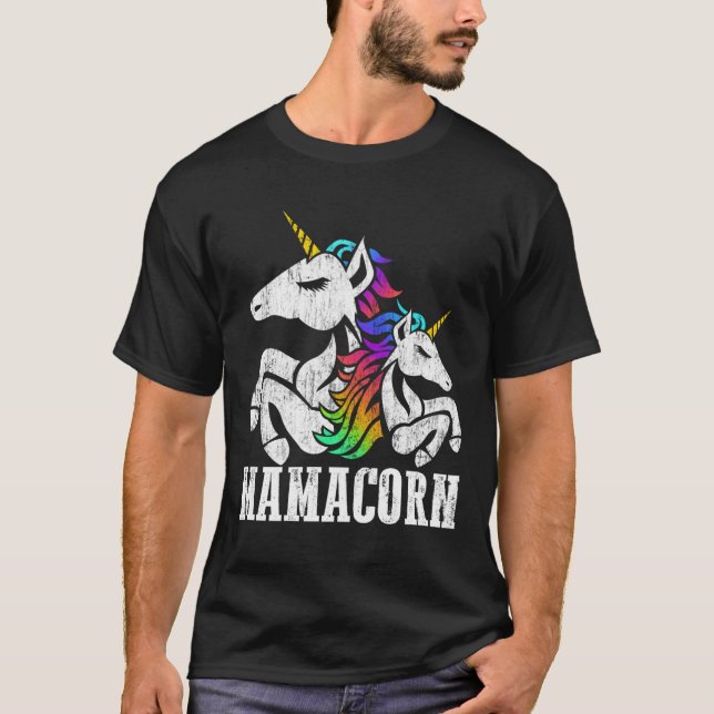 T-shirt Mamacorn Unicorn Chemises Pour Femmes Fête Des Mèr (Devant)