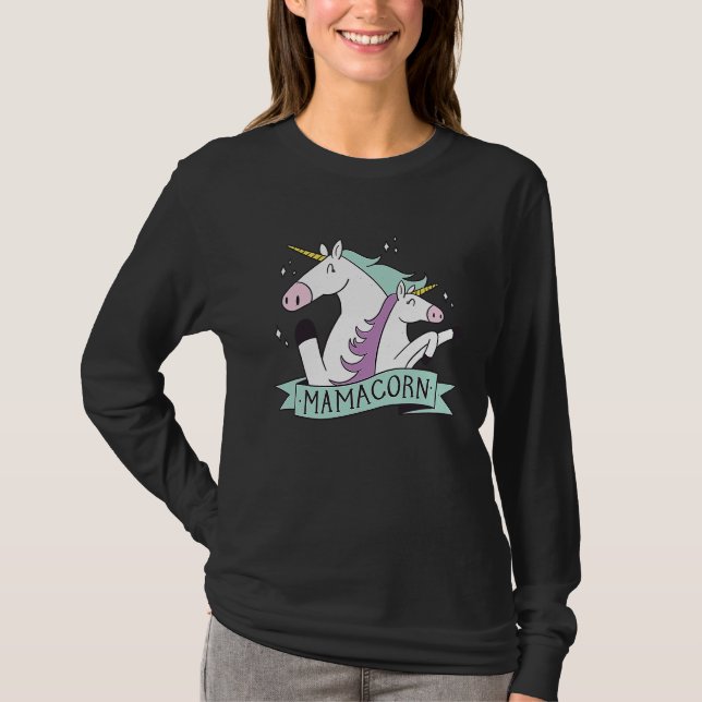 T-shirt Mamacorn Unicorn Mama Maternity Family Mother's Da (Devant)