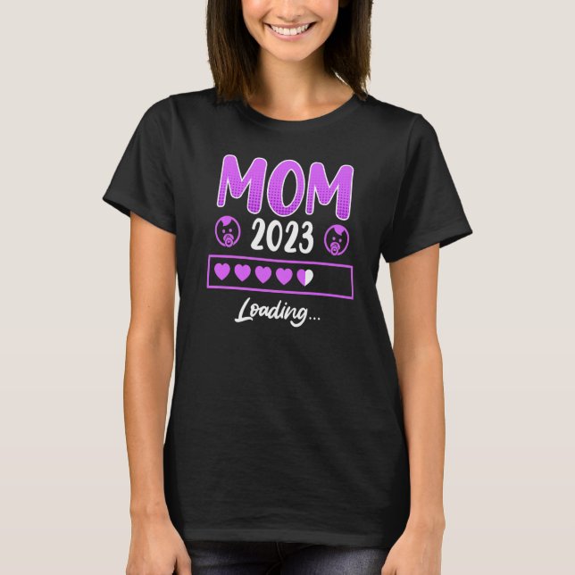 T-shirt Maman 2023 mère enceinte s'attend garçon fille (Devant)