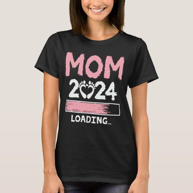 T-shirt Maman 2024 Chargement Futur Amusant Nouveau Maman  (Devant)