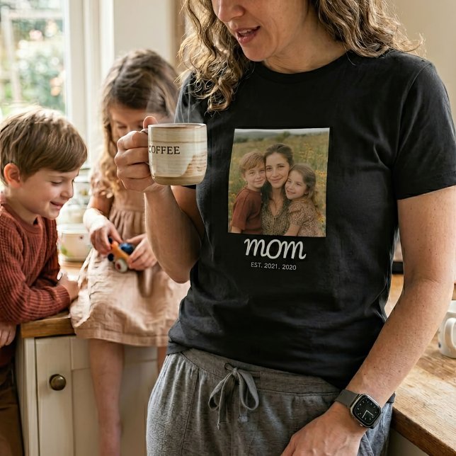 T-shirt Maman a établi le script de la photo (Créateur téléchargé)