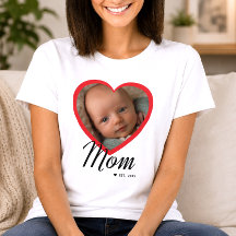 Maman a établi un cœur rouge photo blanc Script