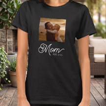 Maman a établi un élégant script blanc photo noir