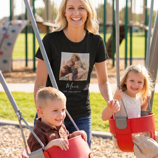 T-shirt Maman a établi un script élégant de photo (Créateur téléchargé)