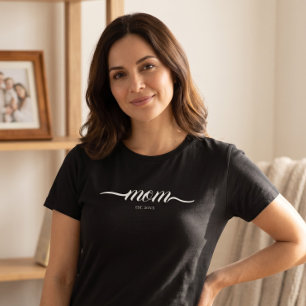 T-shirt Maman a établi un script personnalisé noir année M