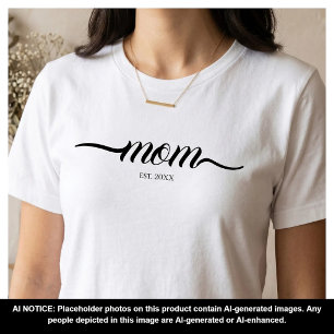 T-shirt Maman a établi un script personnalisé noir année M