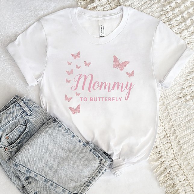 T-shirt Maman à être, baby shower de papillons Personnalis (Créateur téléchargé)