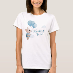 T-shirt Maman à être ours en peluche avec des ballons