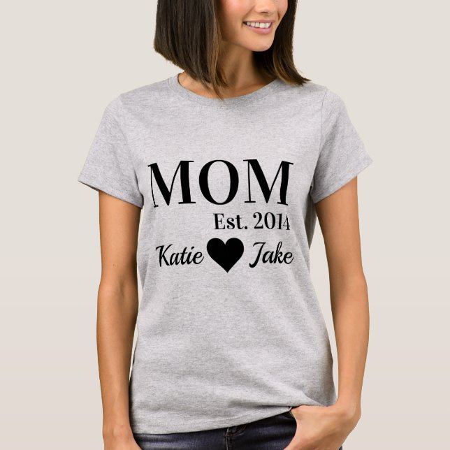 T-shirt Maman a mis en place une personnalisation (Devant)