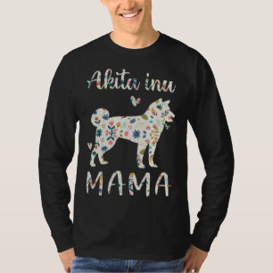 T-shirt Maman Akita Inu Floral Amour de Maman Chien