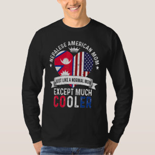 T-shirt Maman Américain Népalais Fête Des Mères Maman Pays