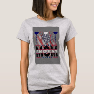 T-shirt maman américaine - Ballons drapeau américa