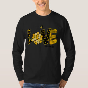 T-shirt Maman Amour Bee Heart Imprimer Maman Vie