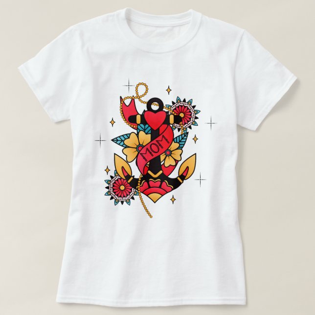 T-shirt Maman Ancre décorative "tatouage" (Design devant)