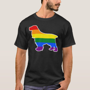 T-shirt Maman anglaise de chienchien d'arc-en-ciel de