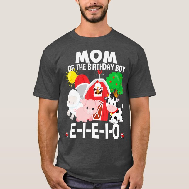 T-shirt Maman Anniversaire Garçon Vieux MacDonald Fête d'a (Devant)