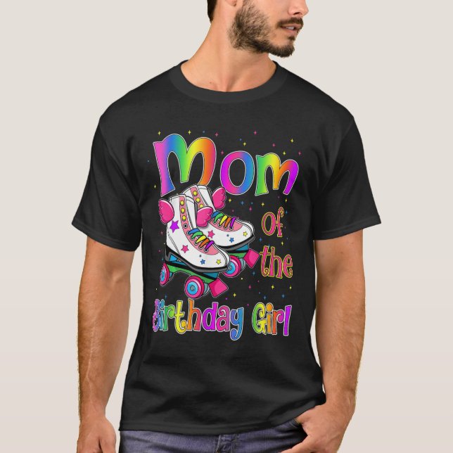 T-shirt Maman Anniversaire Rolling Patinage Famille Annive (Devant)