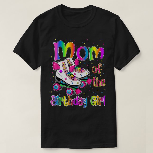 T-shirt Maman Anniversaire Rolling Patinage Famille Annive (Design devant)